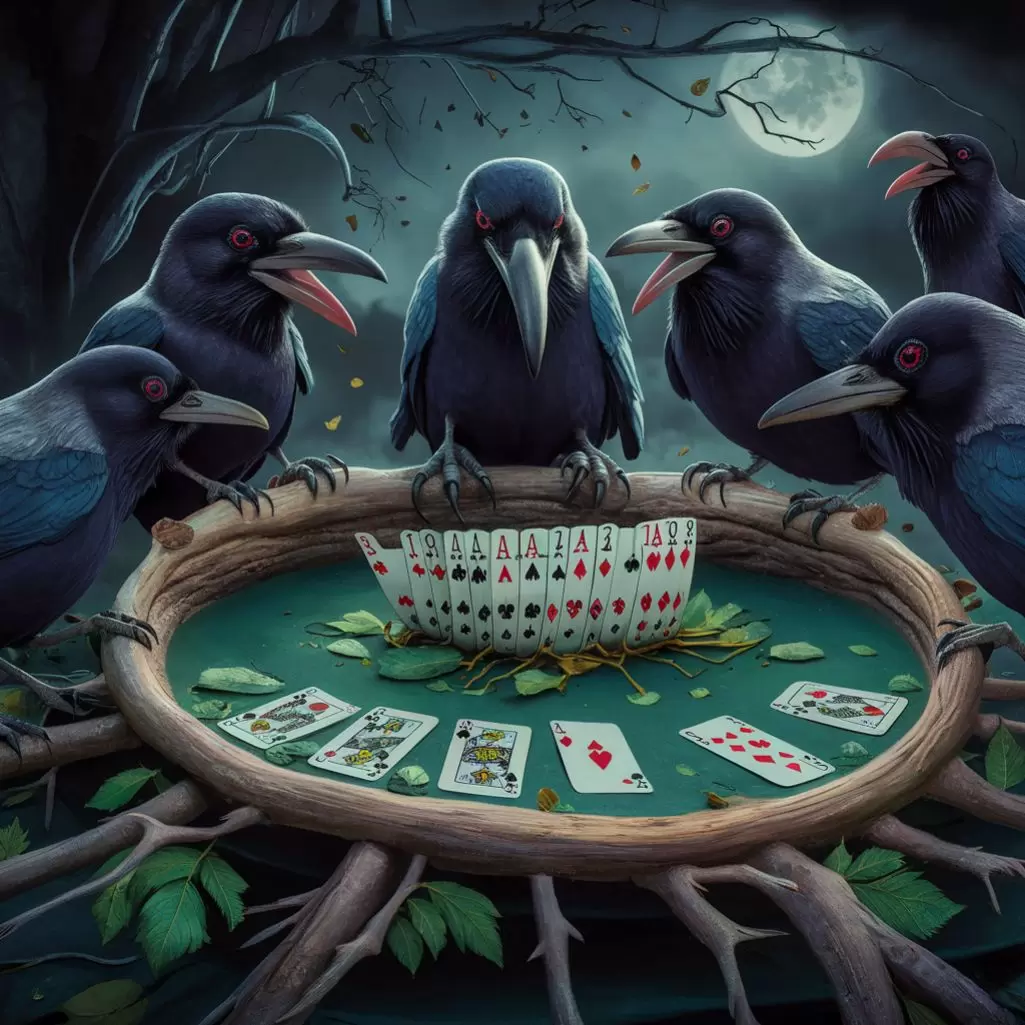Crows love playing poker