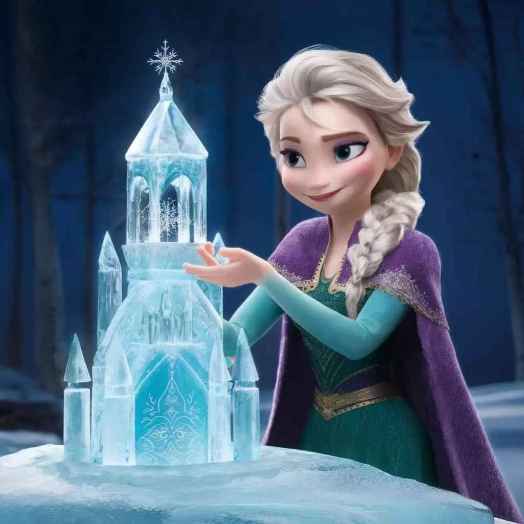  Elsa build an ice castle