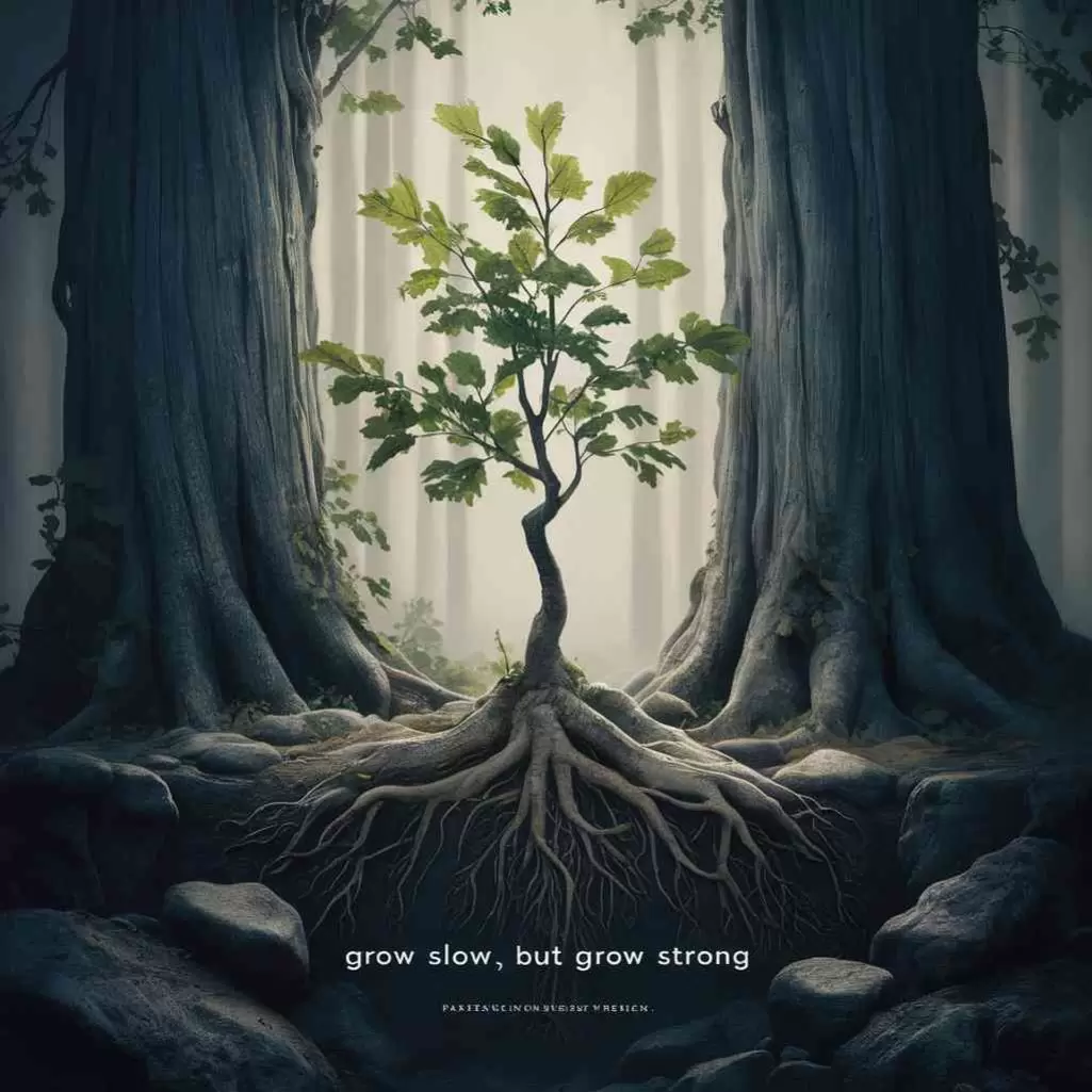 "Grow slow, but grow strong."
