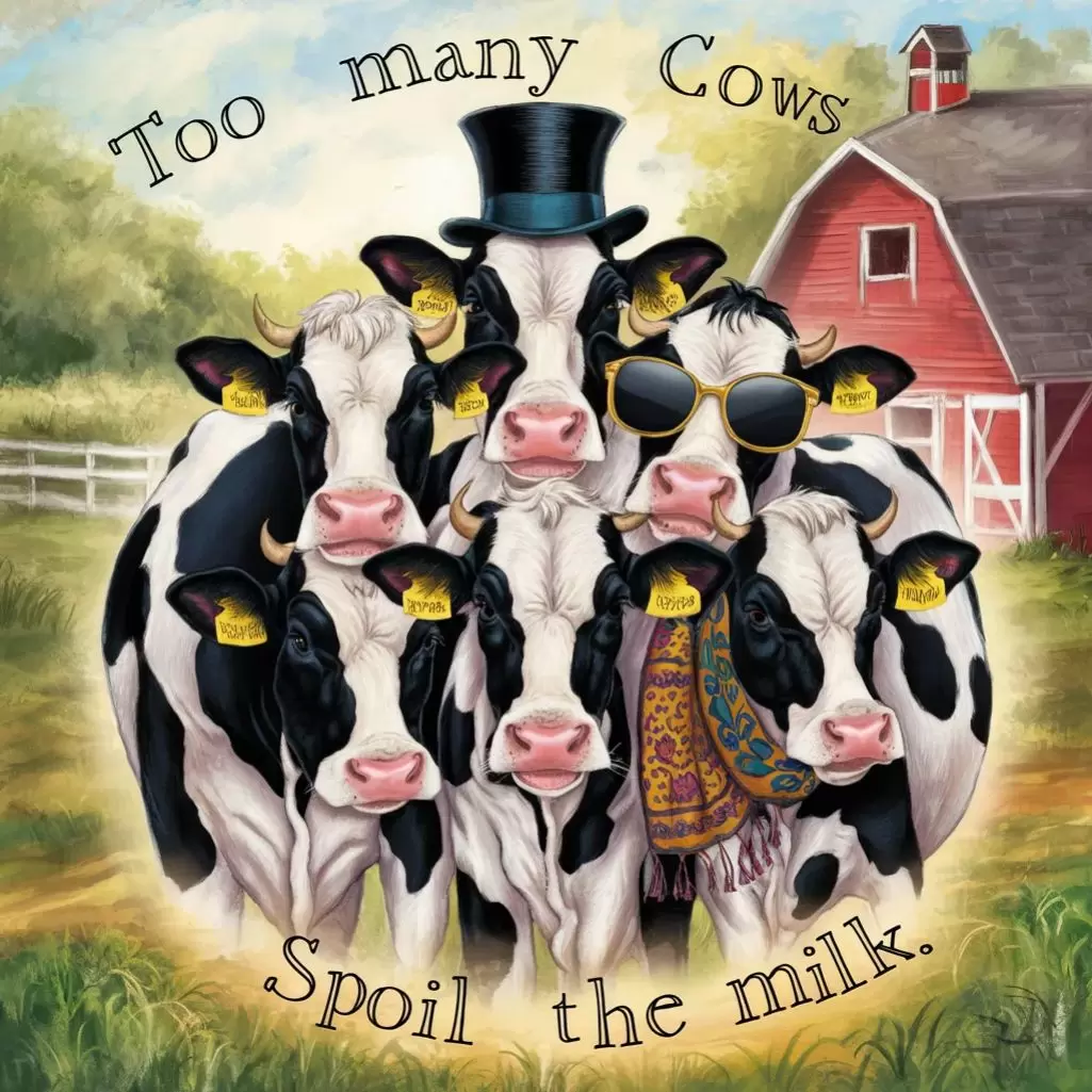 "Too many cows spoil the milk."