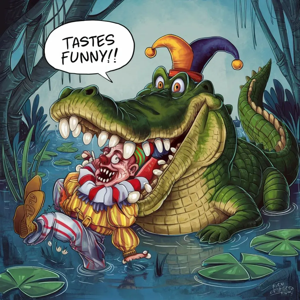 What did the alligator say after he ate a clown? Tastes funny!