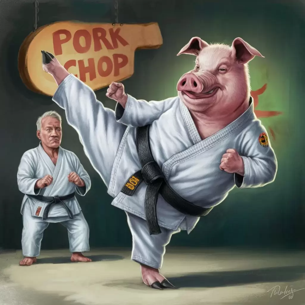 What do you call a pig that does karate? A pork chop..