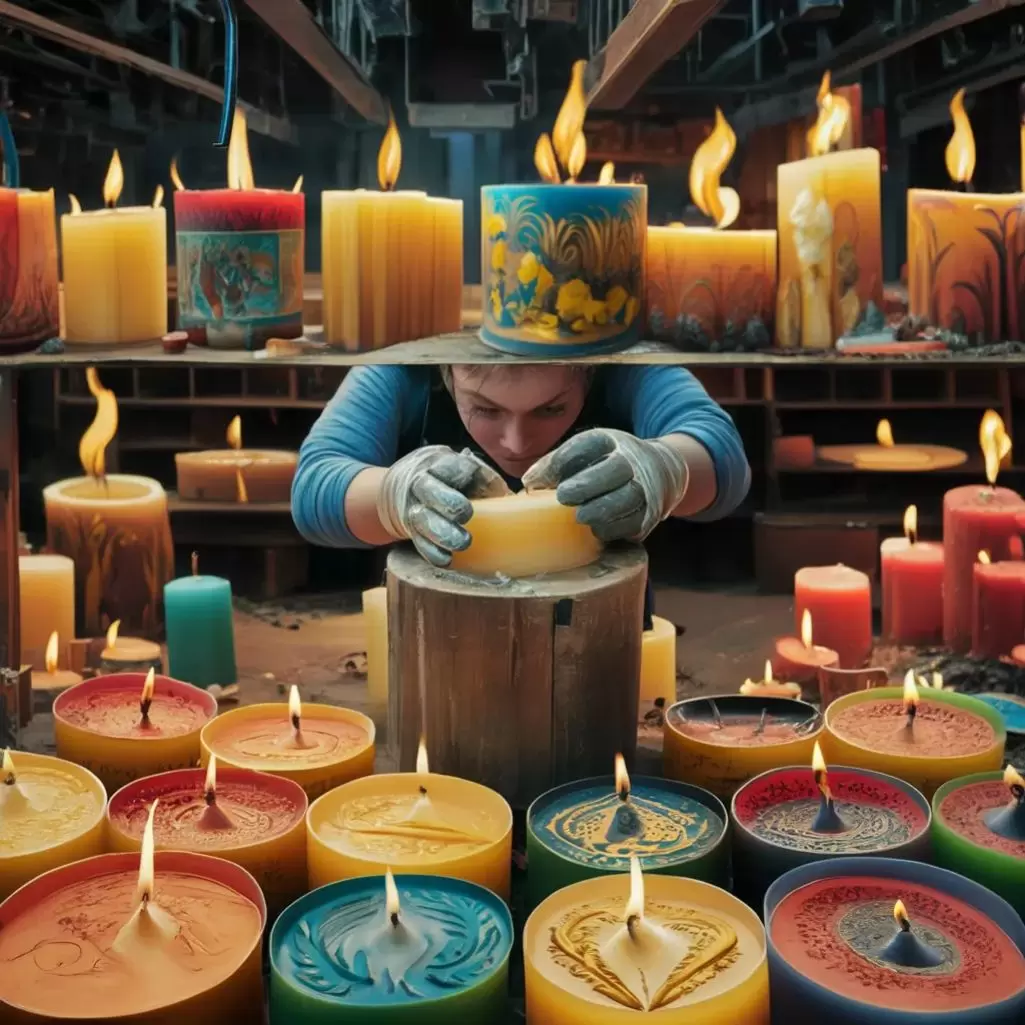  working at the candle factory