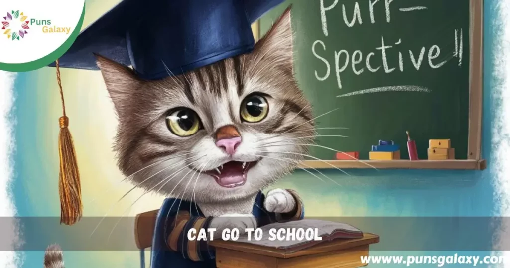cat go to school
